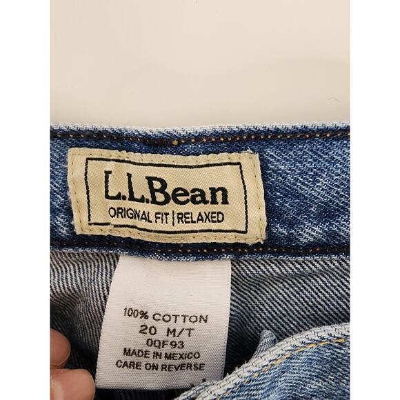 L.L. BEAN Women's Medium/Light Wash Heavy Straight Leg Jeans SZ 20T - Picture 3 of 8